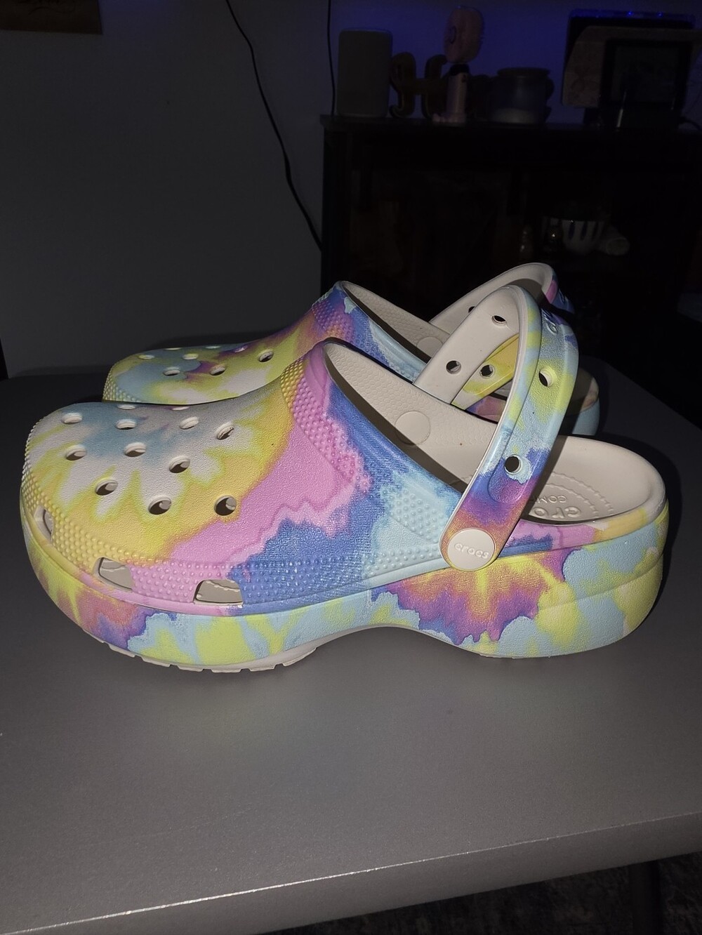 Ladies Platform Crocs Size 8